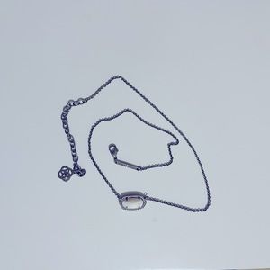 Kendra Scott Elisa Necklace Silver/White 15” chain